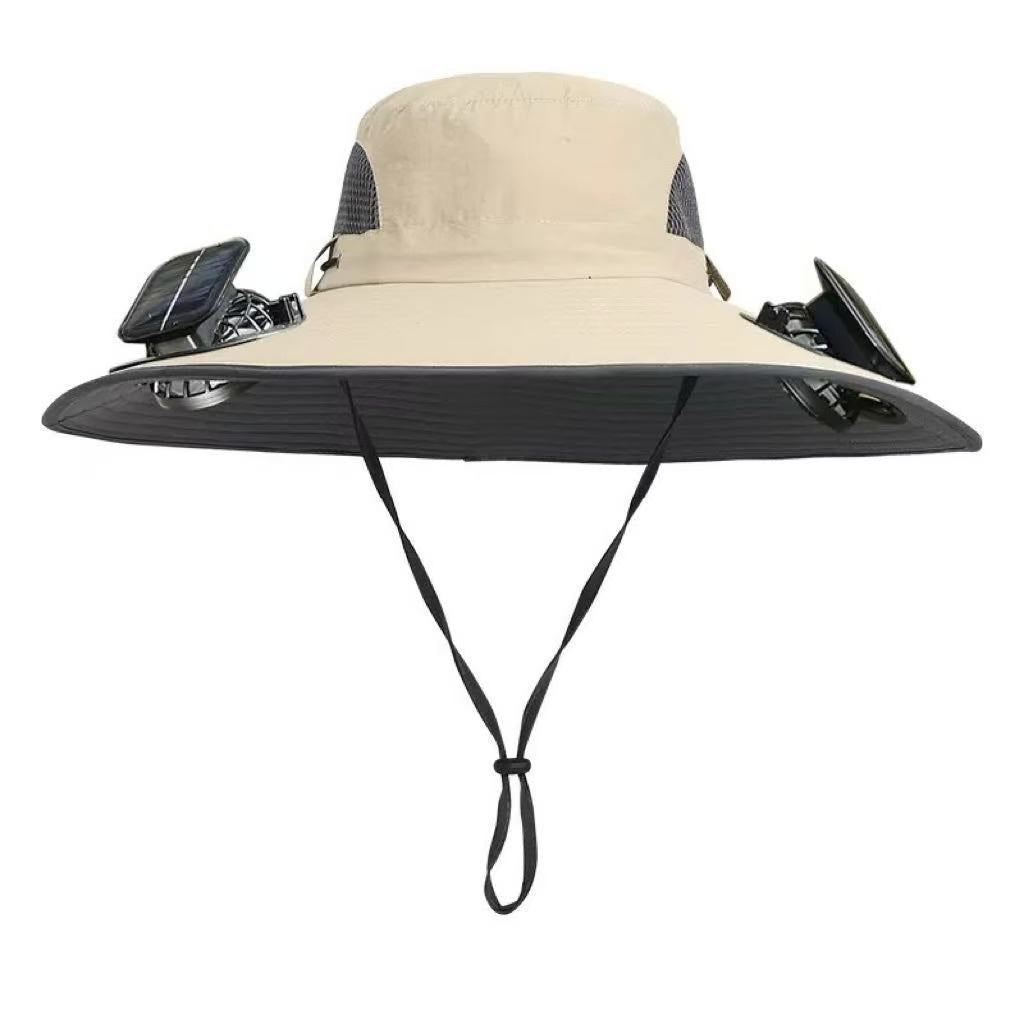 Solar USB Fan Hat with Dual Cooling and Sun Protection