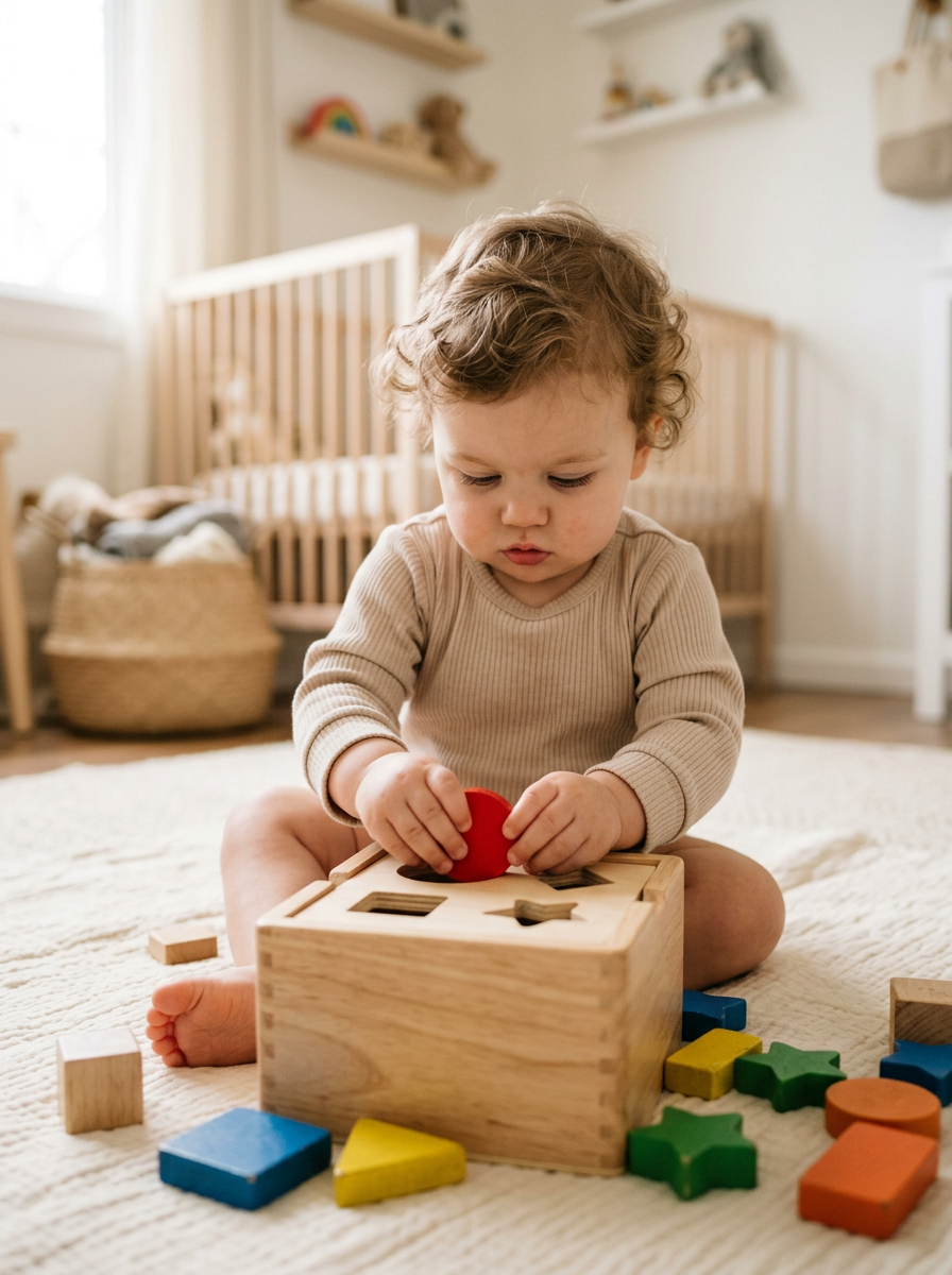 Montessori Wooden Shape Sorter Colour Sorting Toy