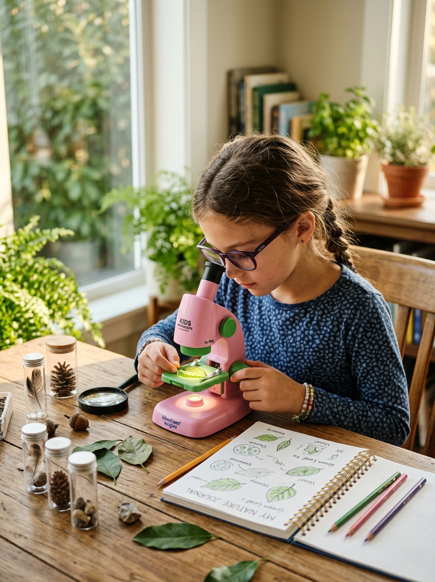 Kids Portable Microscope Science Kit